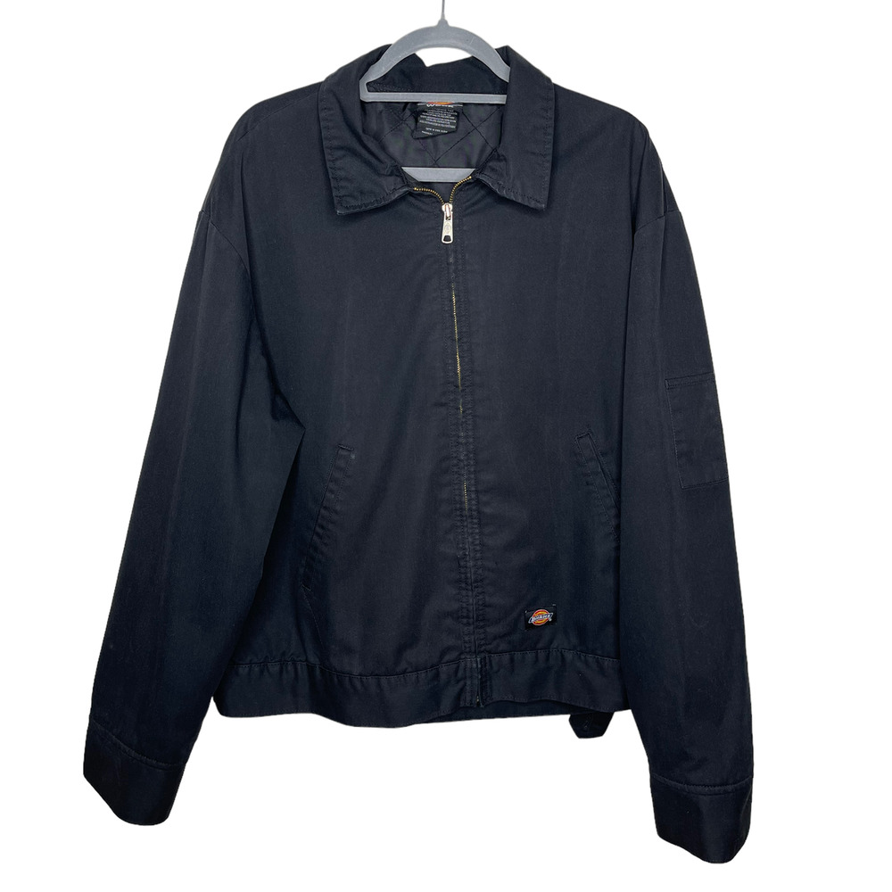 Dickies Men's Work Quilt Lined Jacket Black Size Large